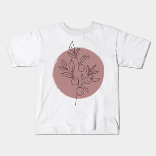 Minimal Cute Berry  Plants leaves  Warm Tones  Design Kids T-Shirt